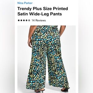 Printed satin wide leg pants